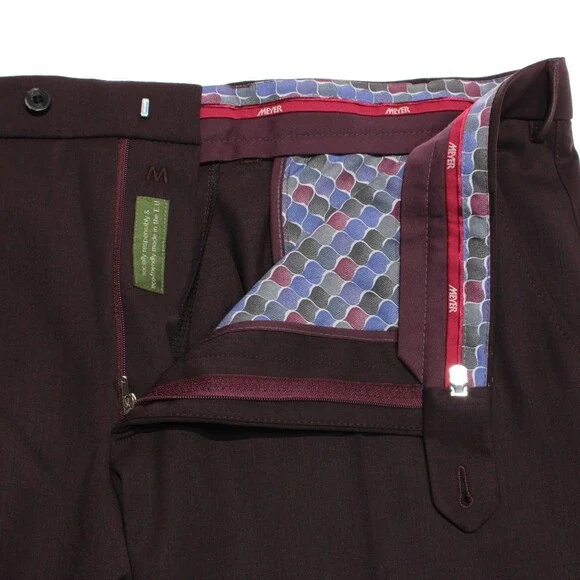 Meyer NWT Dress Pants Size 58 (US 42) Modern Fit Bonn in Purple Wool Blend